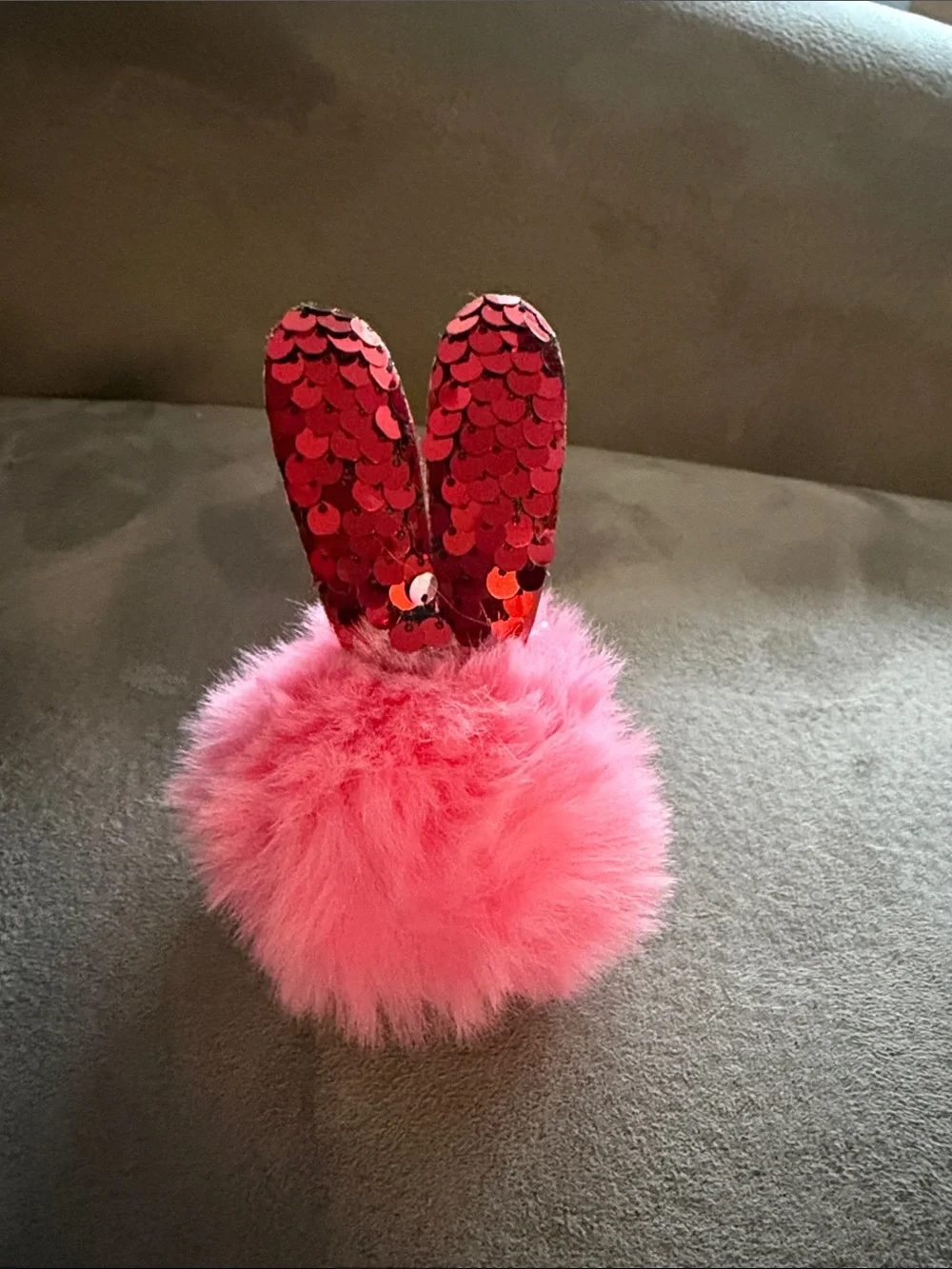 Plush Bunny Pom Keychain - Assorted Colors B23